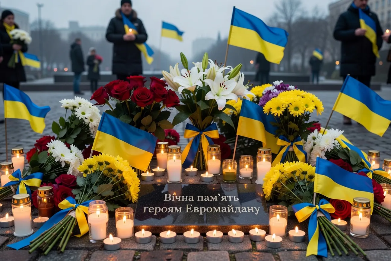Ukrainian Canadian community commemoration ceremony honouring the Heavenly Hundred Euromaidan victims February 2014