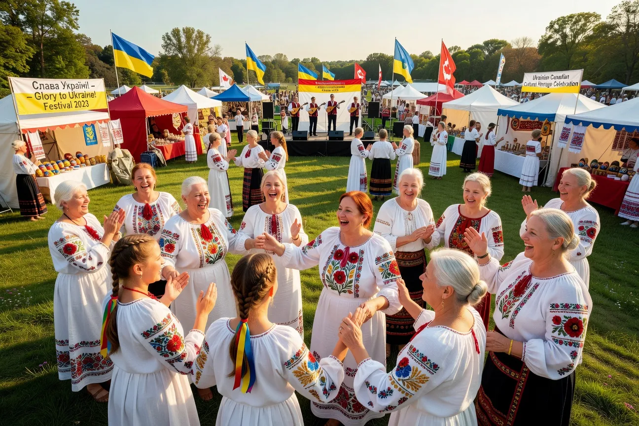 Ukrainian women at a community cultural event in Toronto