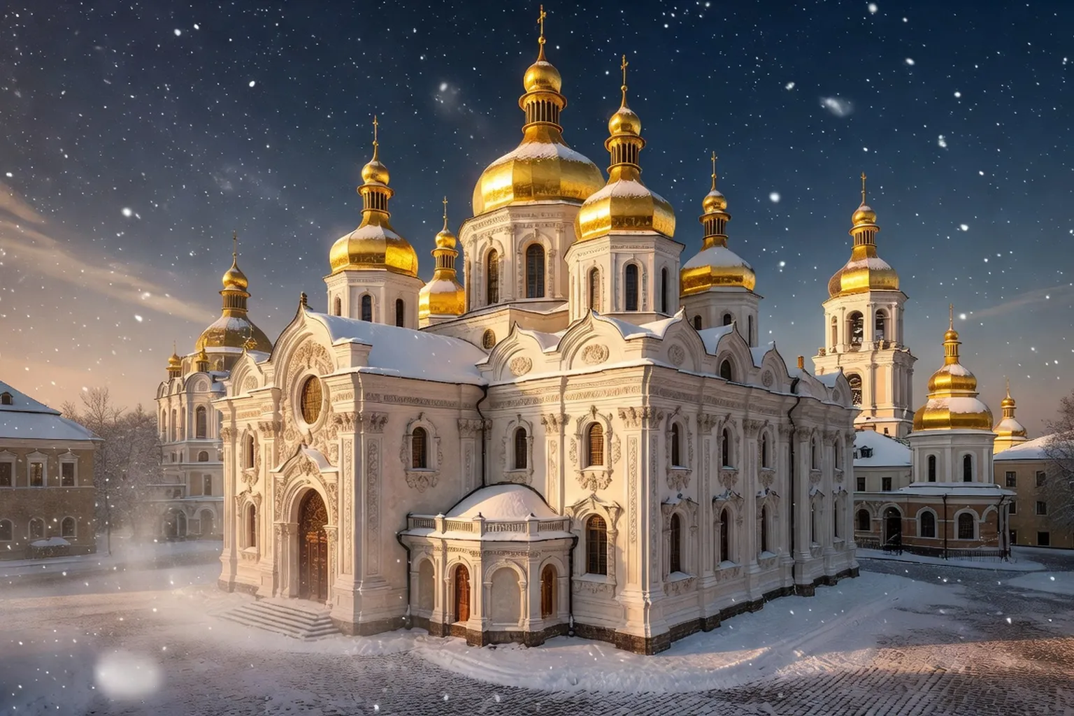 Cossack Hetmanate fortress and Ukrainian Cossack horsemen on the steppe