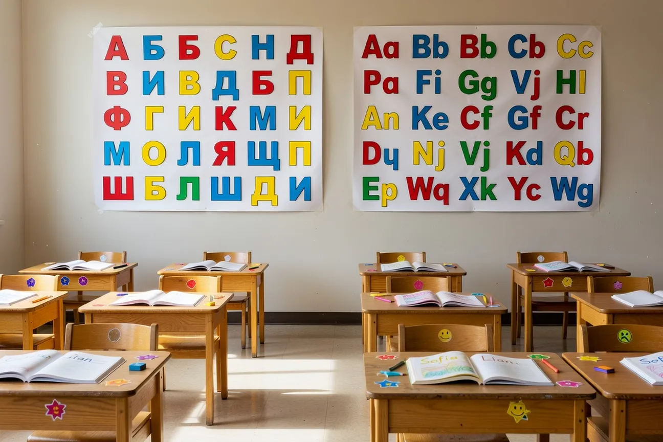 Ukrainian bilingual classroom in a Canadian public school