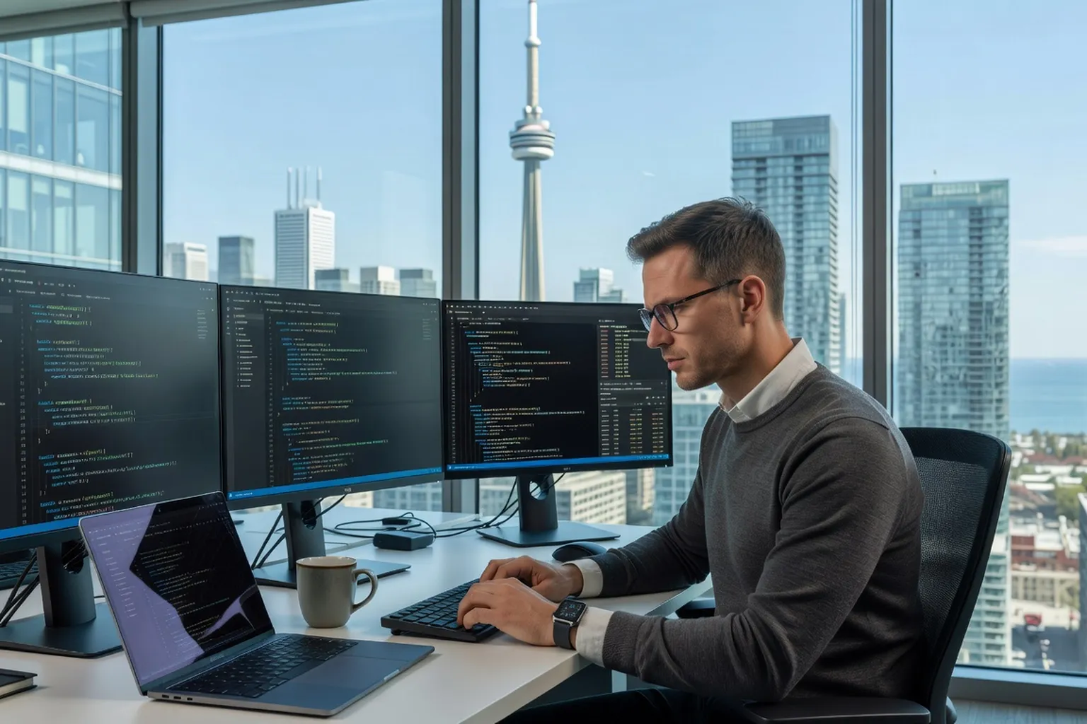 Ukrainian IT professional at Toronto tech office